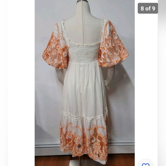 Anthropologie Tina Puff-Sleeved Embroidered Maxi Dress - Picture 6 of 9